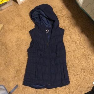 Navy down vest